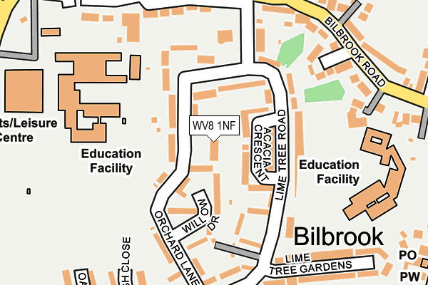 WV8 1NF map - OS OpenMap – Local (Ordnance Survey)