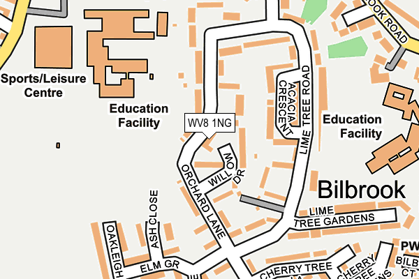 WV8 1NG map - OS OpenMap – Local (Ordnance Survey)