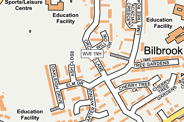 WV8 1NH map - OS OpenMap – Local (Ordnance Survey)