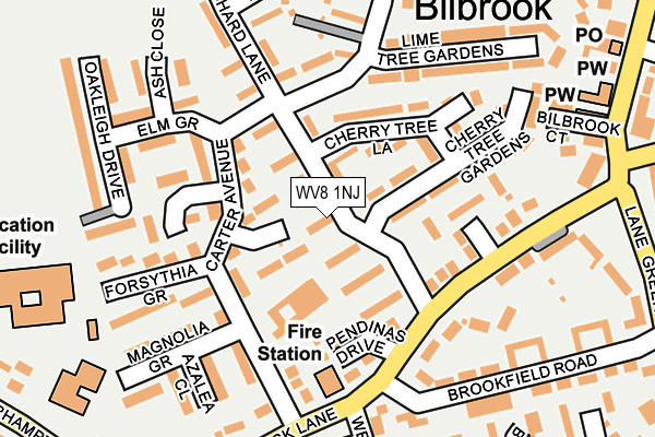 WV8 1NJ map - OS OpenMap – Local (Ordnance Survey)