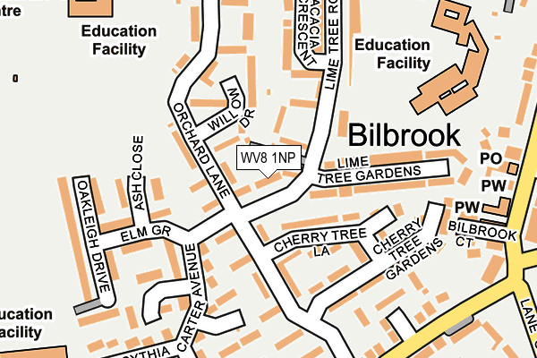 WV8 1NP map - OS OpenMap – Local (Ordnance Survey)