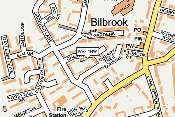 WV8 1NW map - OS OpenMap – Local (Ordnance Survey)