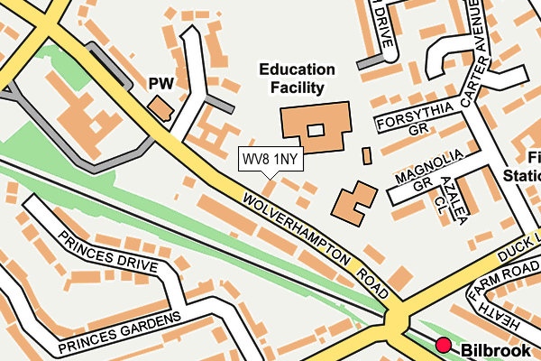 WV8 1NY map - OS OpenMap – Local (Ordnance Survey)