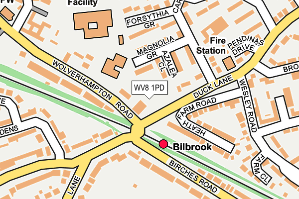 WV8 1PD map - OS OpenMap – Local (Ordnance Survey)