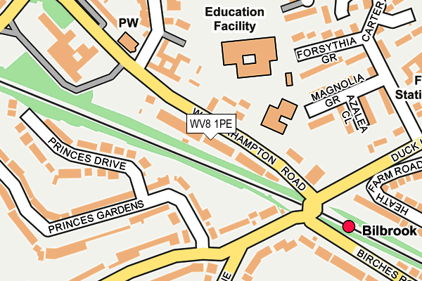 WV8 1PE map - OS OpenMap – Local (Ordnance Survey)