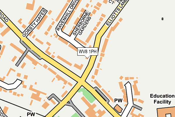 WV8 1PH map - OS OpenMap – Local (Ordnance Survey)