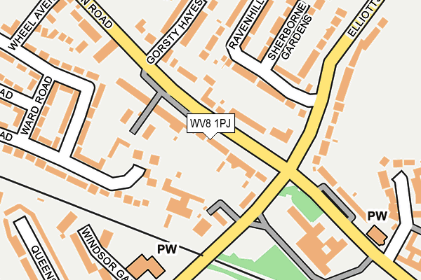 WV8 1PJ map - OS OpenMap – Local (Ordnance Survey)