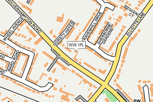 WV8 1PL map - OS OpenMap – Local (Ordnance Survey)