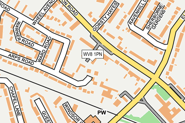 WV8 1PN map - OS OpenMap – Local (Ordnance Survey)