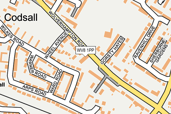 WV8 1PP map - OS OpenMap – Local (Ordnance Survey)