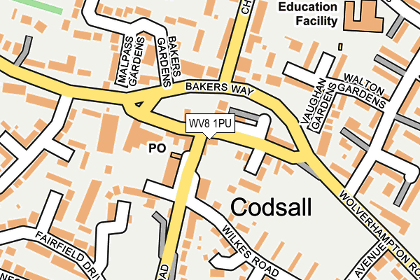 WV8 1PU map - OS OpenMap – Local (Ordnance Survey)