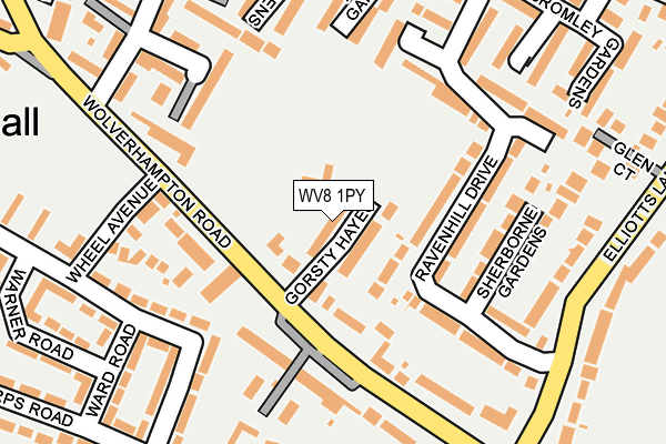 WV8 1PY map - OS OpenMap – Local (Ordnance Survey)