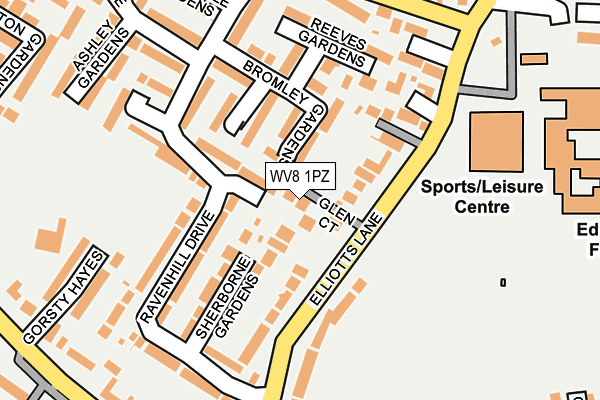 WV8 1PZ map - OS OpenMap – Local (Ordnance Survey)