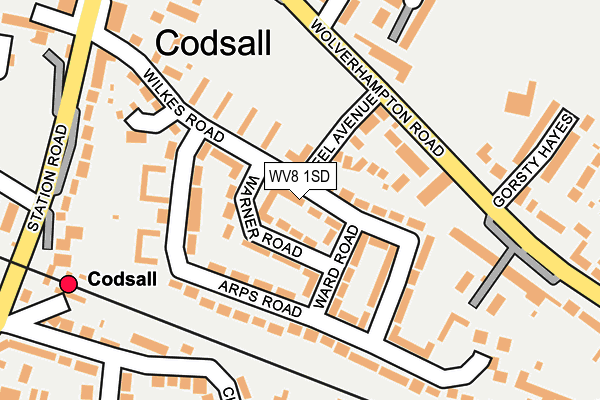 WV8 1SD map - OS OpenMap – Local (Ordnance Survey)