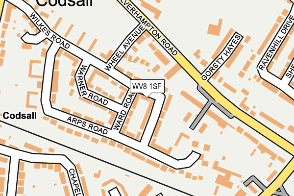 WV8 1SF map - OS OpenMap – Local (Ordnance Survey)