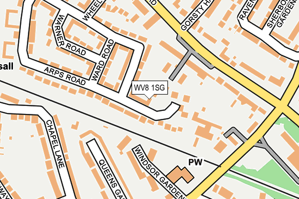 WV8 1SG map - OS OpenMap – Local (Ordnance Survey)