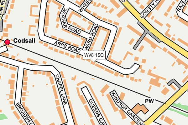 WV8 1SQ map - OS OpenMap – Local (Ordnance Survey)