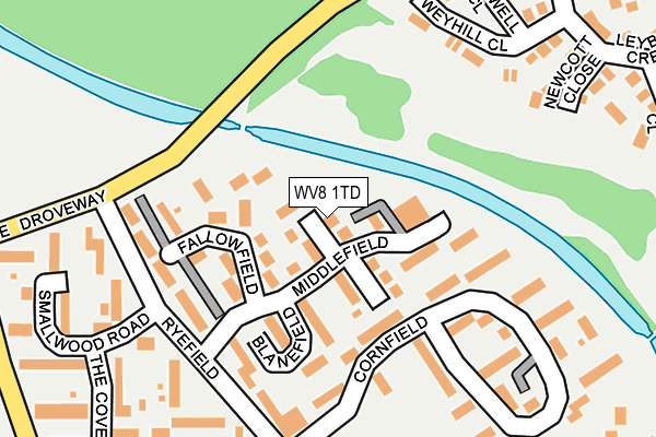 WV8 1TD map - OS OpenMap – Local (Ordnance Survey)