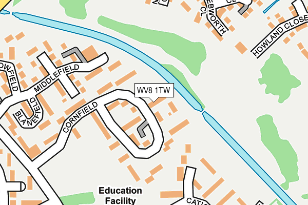 WV8 1TW map - OS OpenMap – Local (Ordnance Survey)