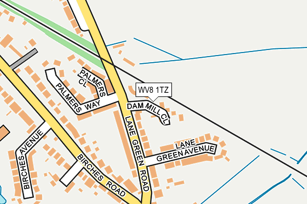 WV8 1TZ map - OS OpenMap – Local (Ordnance Survey)
