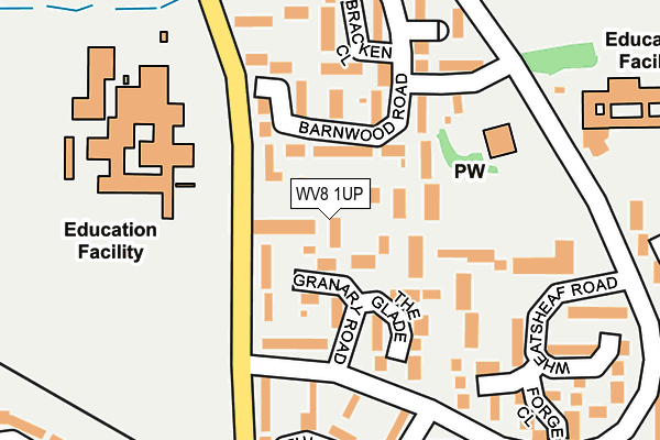 WV8 1UP map - OS OpenMap – Local (Ordnance Survey)