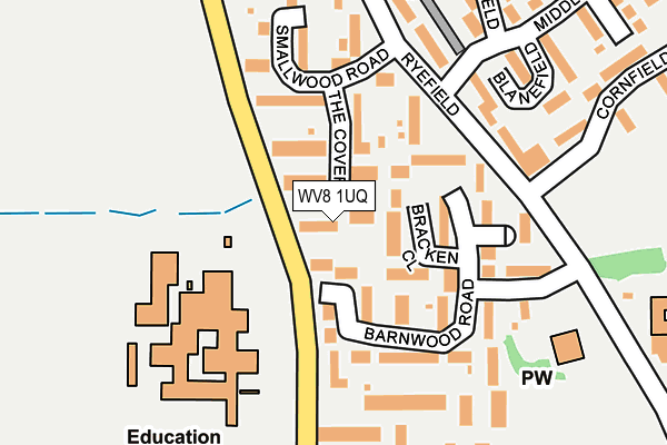 WV8 1UQ map - OS OpenMap – Local (Ordnance Survey)