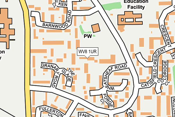 WV8 1UR map - OS OpenMap – Local (Ordnance Survey)