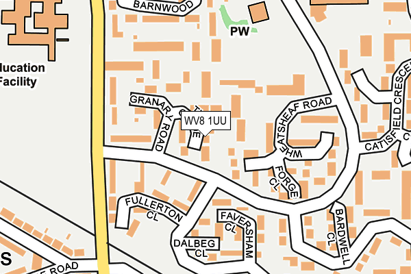 WV8 1UU map - OS OpenMap – Local (Ordnance Survey)