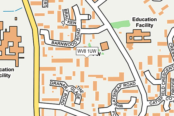 WV8 1UW map - OS OpenMap – Local (Ordnance Survey)