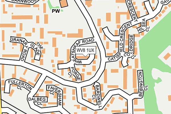 WV8 1UX map - OS OpenMap – Local (Ordnance Survey)