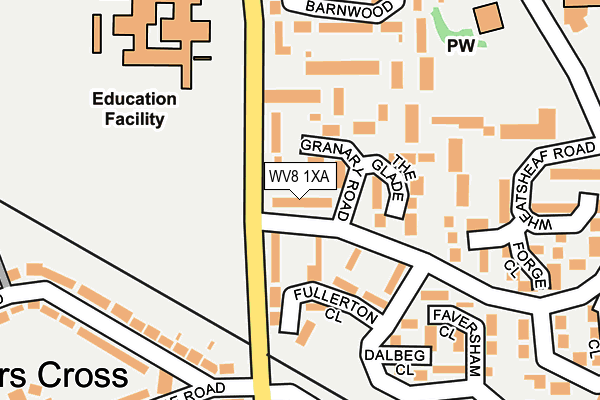 WV8 1XA map - OS OpenMap – Local (Ordnance Survey)