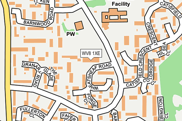 WV8 1XE map - OS OpenMap – Local (Ordnance Survey)