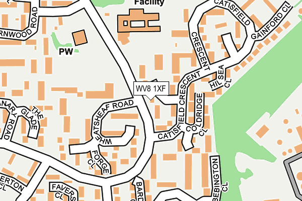 WV8 1XF map - OS OpenMap – Local (Ordnance Survey)