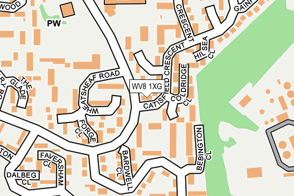 WV8 1XG map - OS OpenMap – Local (Ordnance Survey)