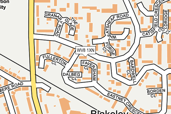 WV8 1XN map - OS OpenMap – Local (Ordnance Survey)