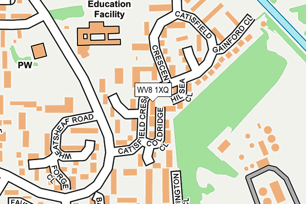 WV8 1XQ map - OS OpenMap – Local (Ordnance Survey)