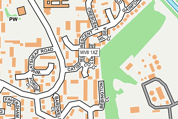 WV8 1XZ map - OS OpenMap – Local (Ordnance Survey)