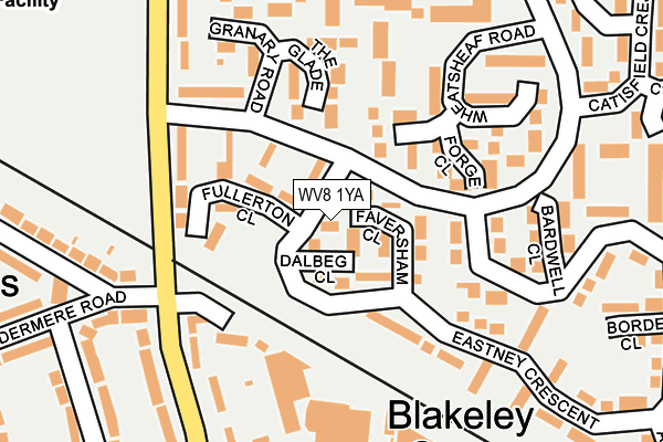 WV8 1YA map - OS OpenMap – Local (Ordnance Survey)