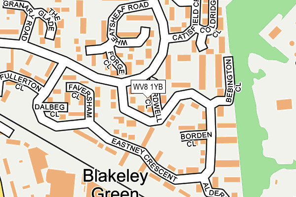 WV8 1YB map - OS OpenMap – Local (Ordnance Survey)