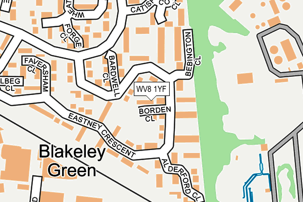 WV8 1YF map - OS OpenMap – Local (Ordnance Survey)