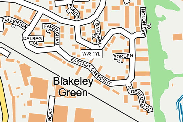 WV8 1YL map - OS OpenMap – Local (Ordnance Survey)