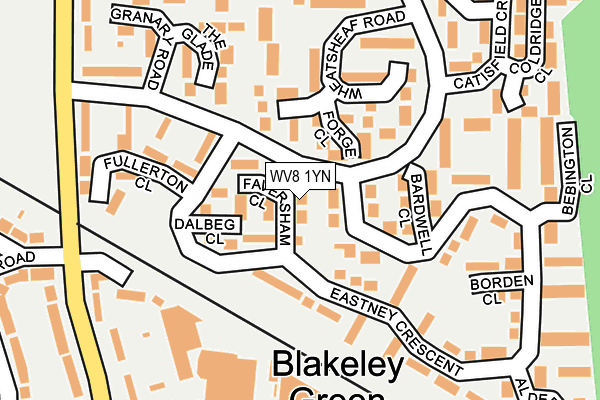 WV8 1YN map - OS OpenMap – Local (Ordnance Survey)