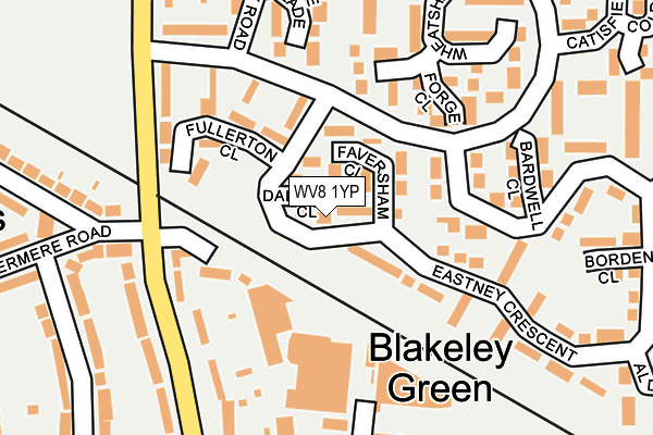 WV8 1YP map - OS OpenMap – Local (Ordnance Survey)