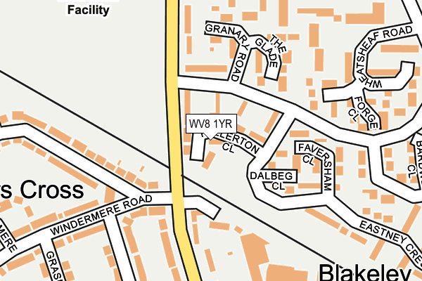 WV8 1YR map - OS OpenMap – Local (Ordnance Survey)