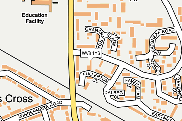 WV8 1YS map - OS OpenMap – Local (Ordnance Survey)