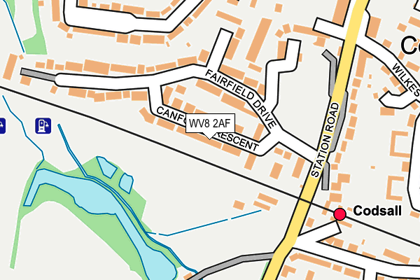 WV8 2AF map - OS OpenMap – Local (Ordnance Survey)