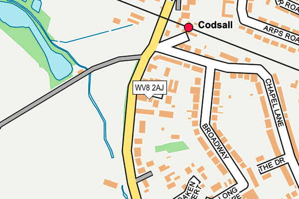 WV8 2AJ map - OS OpenMap – Local (Ordnance Survey)