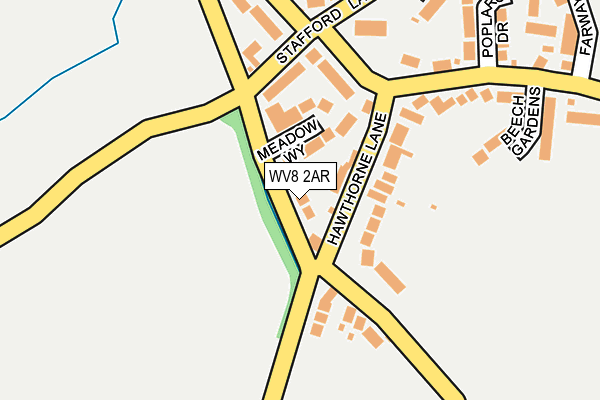 WV8 2AR map - OS OpenMap – Local (Ordnance Survey)