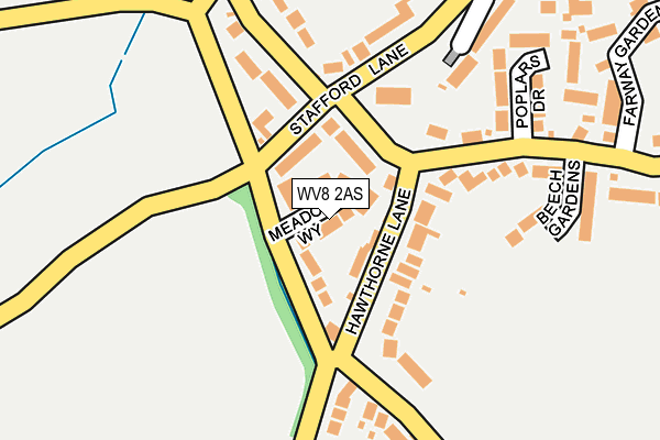 WV8 2AS map - OS OpenMap – Local (Ordnance Survey)