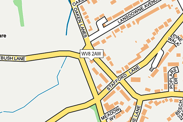 WV8 2AW map - OS OpenMap – Local (Ordnance Survey)
